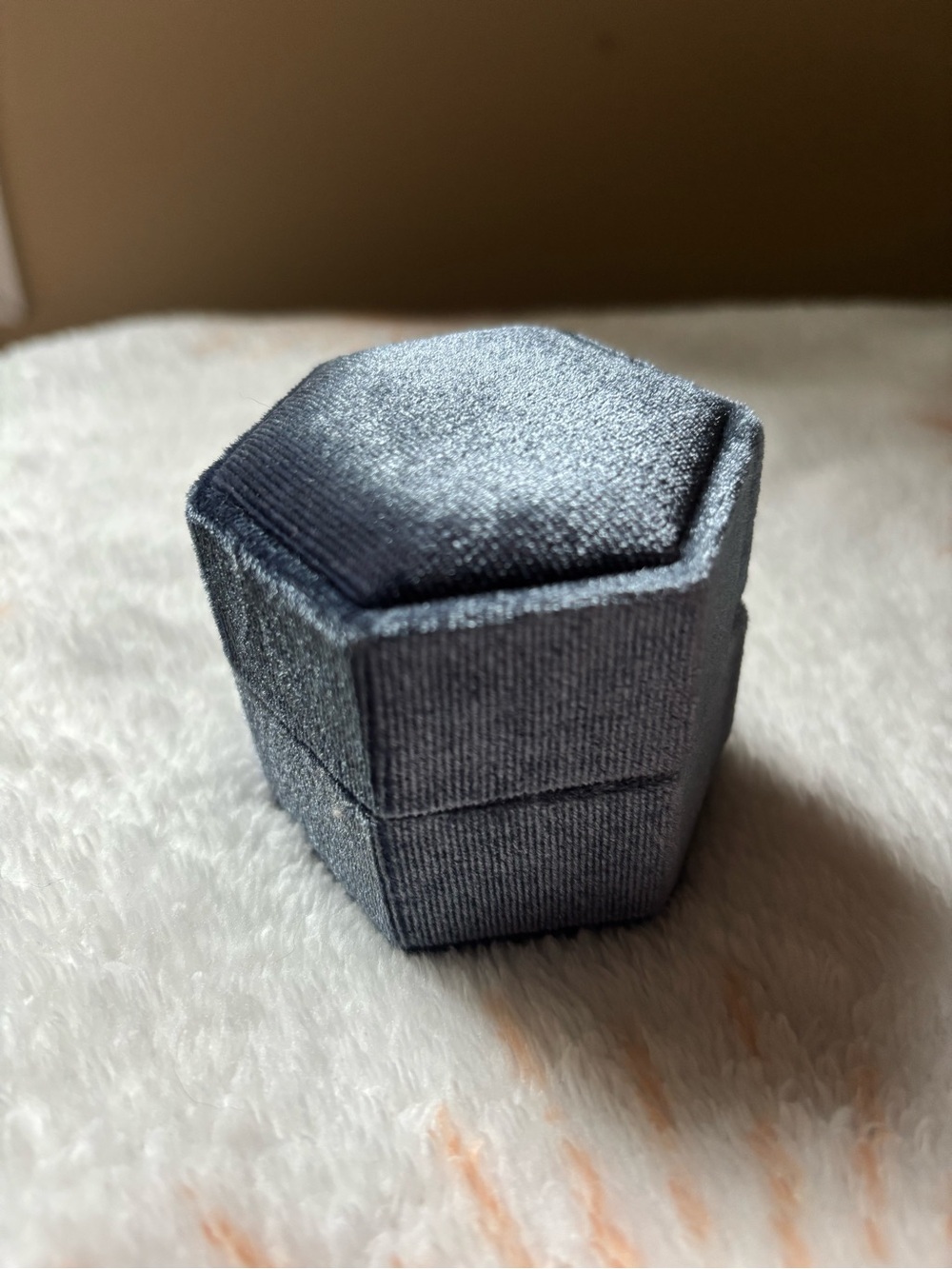 Jewelry Ring Box - grey blue